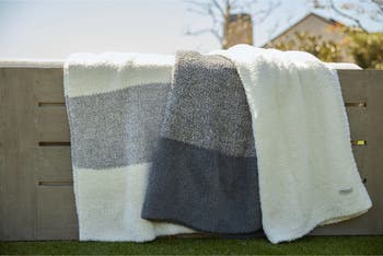 Luxe Heathered Stripe Throw Blanket
