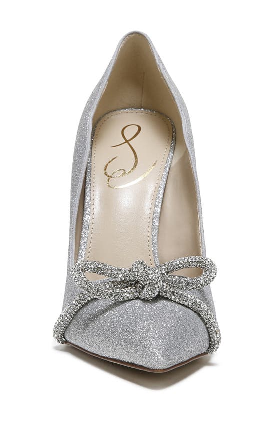 Shop Sam Edelman Deela Pointed Toe Pump In Soft Silver