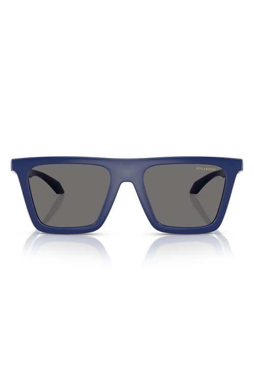 Versace 53mm Polarized Rectangular Sunglasses in Blue at Nordstrom