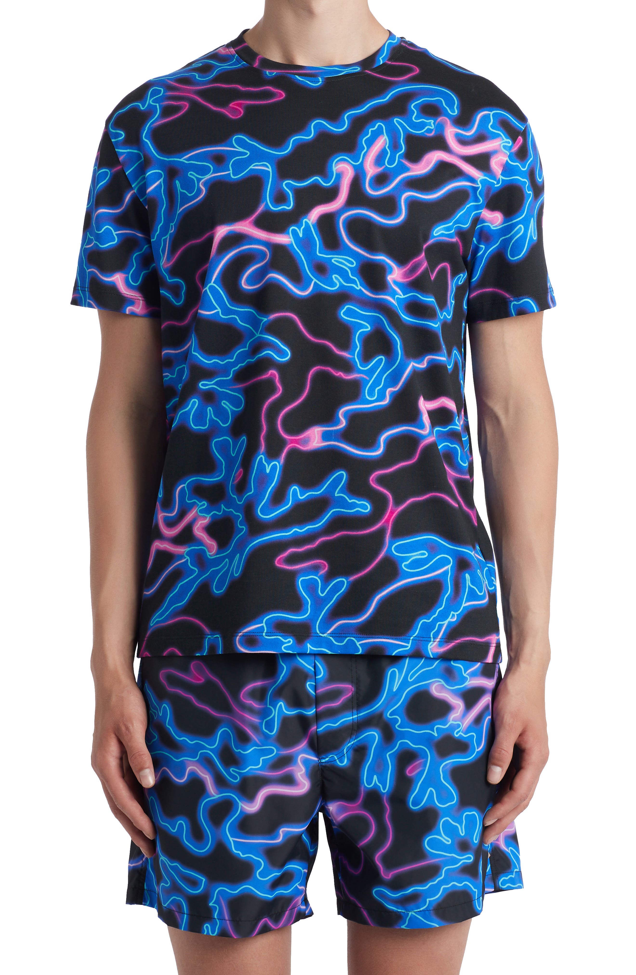 Valentino Neon Camo Print T-Shirt at Nordstrom, Size X-Large