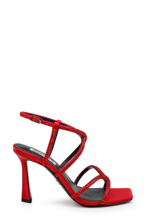 Shop Badgley Mischka Collection Brooke Ankle Strap Sandal In Red Satin