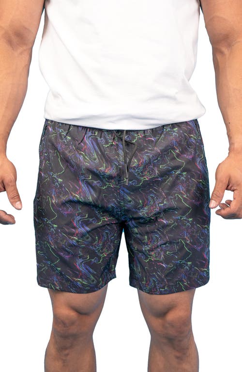 Maceoo Swim Lion Oil Slick Trunks Black at Nordstrom,