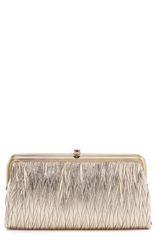 Shop Hobo Lauren Leather Double Frame Clutch In Gold