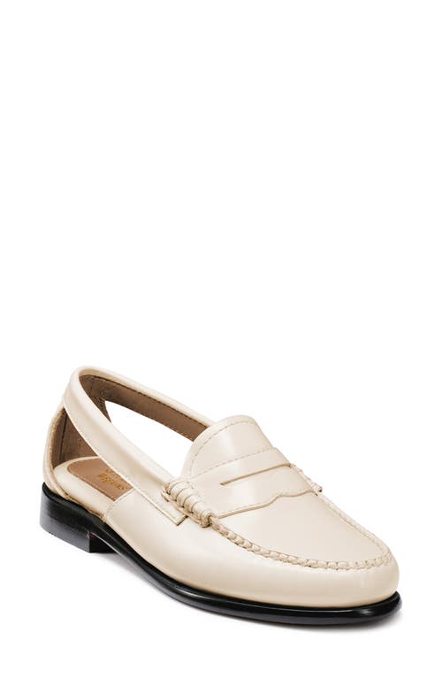 G.H.BASS G. H.BASS Whitney Weejun Cutout Penny Loafer in Off White