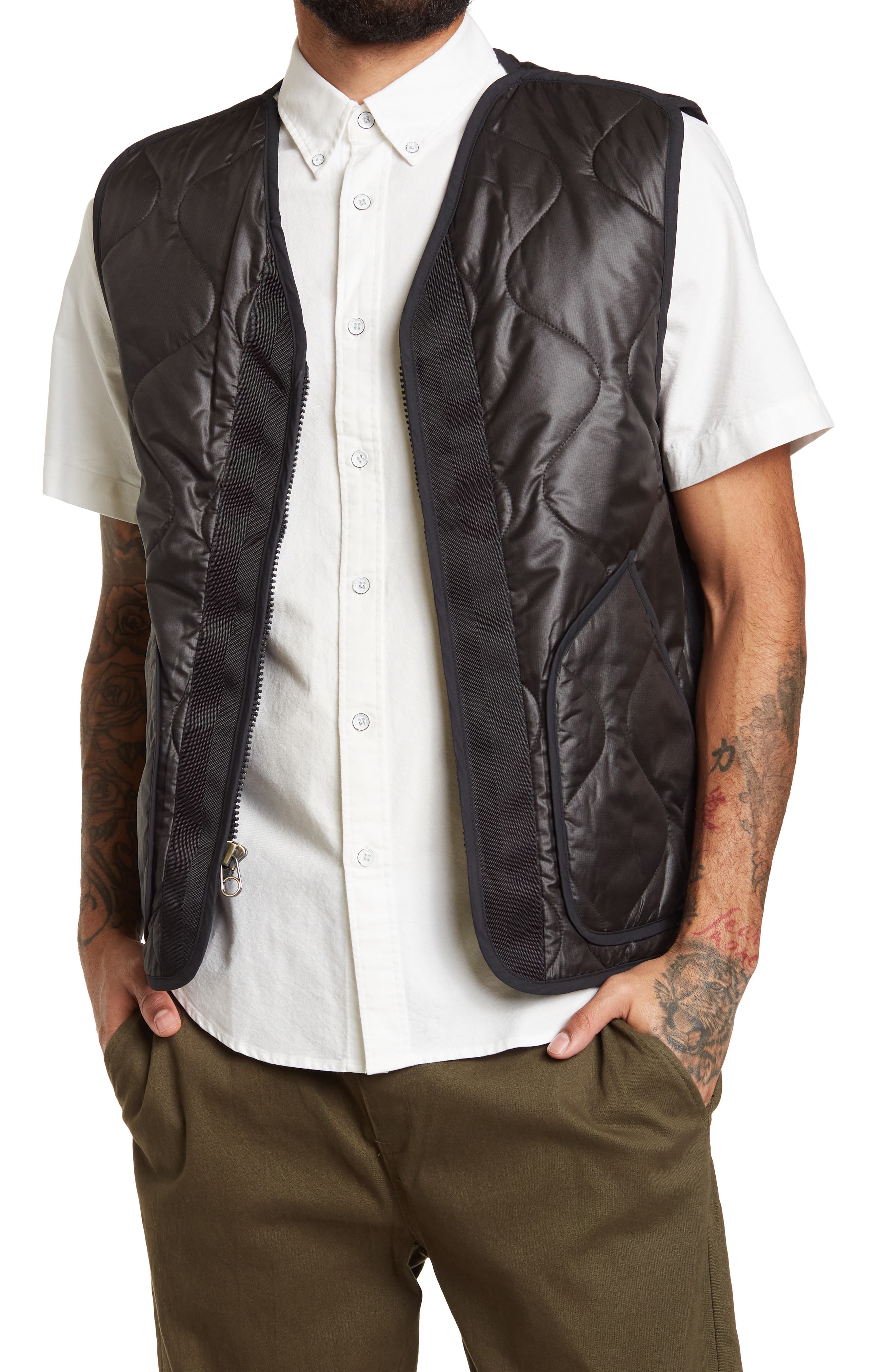 black mens vest jacket