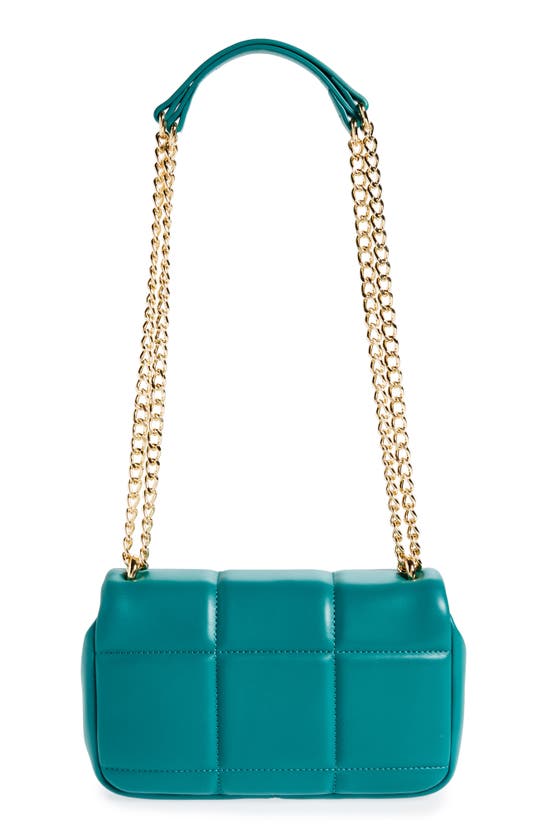 Shop Love Moschino Quilted Faux Leather Shoulder Bag In Green
