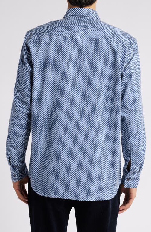 Shop Peregrine Club Button-up Shirt In Wave