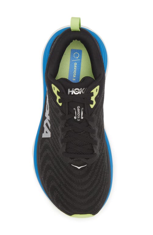 Shop Hoka Gaviota 5 Running Shoe In Black/electric Cobalt