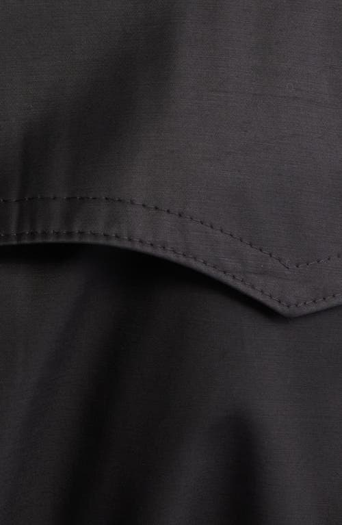 Via Spiga Water Resistant Cotton Blend Trench Coat In Black