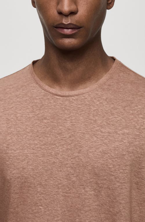 Shop Mango Regular Fit Linen & Cotton T-shirt In Pale Pink