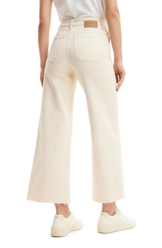 Shop Desigual Cropped Culotte Jeans In White