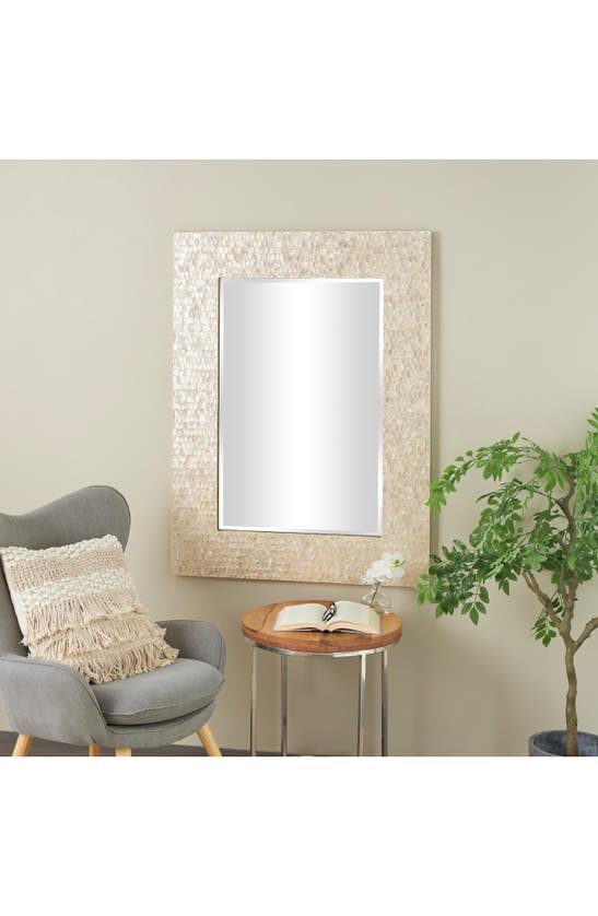 Shop Ginger Birch Studio Mother Of Pearl Shell Wall Mirror In Cream