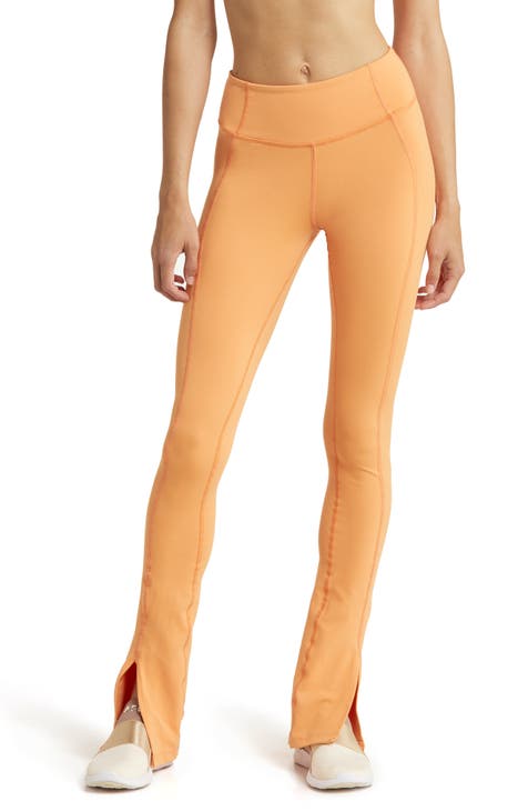 Aerie Rust Orange Laser Cut Pocket Leggings Yoga Pants Size Large