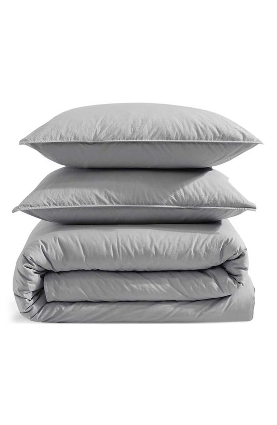 Calvin Klein Washed Percale Duvet & Shams Set In Blue