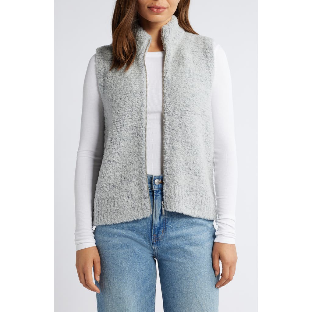 Caslonr Caslon(r) Wool Blend Bouclé Zip Vest In Grey Heather