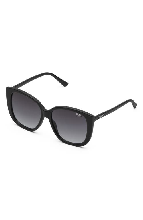 Quay Ever After 59mm Cat Eye Sunglasses In Matte Black/smoke