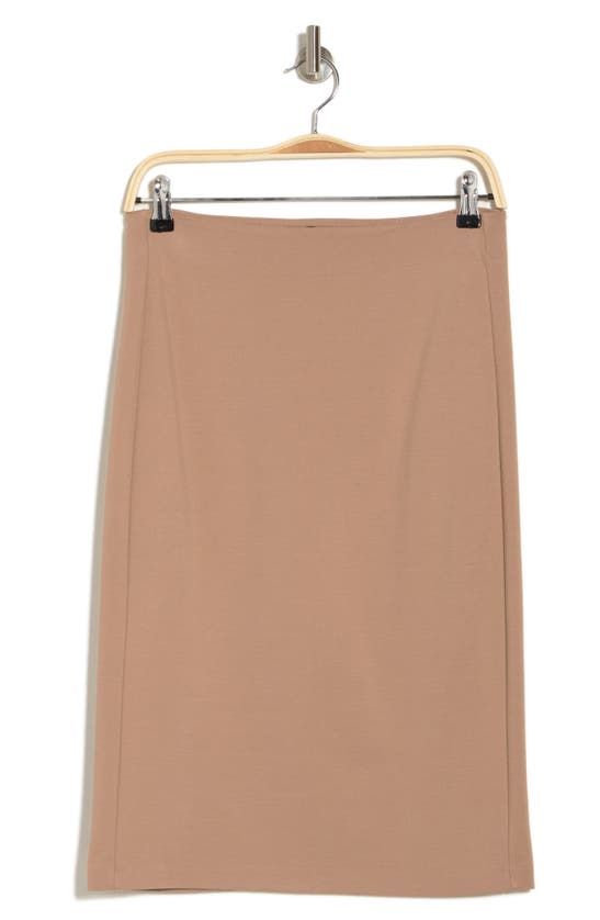 T Tahari Pull-on Ponte Pencil Skirt In Cocoa
