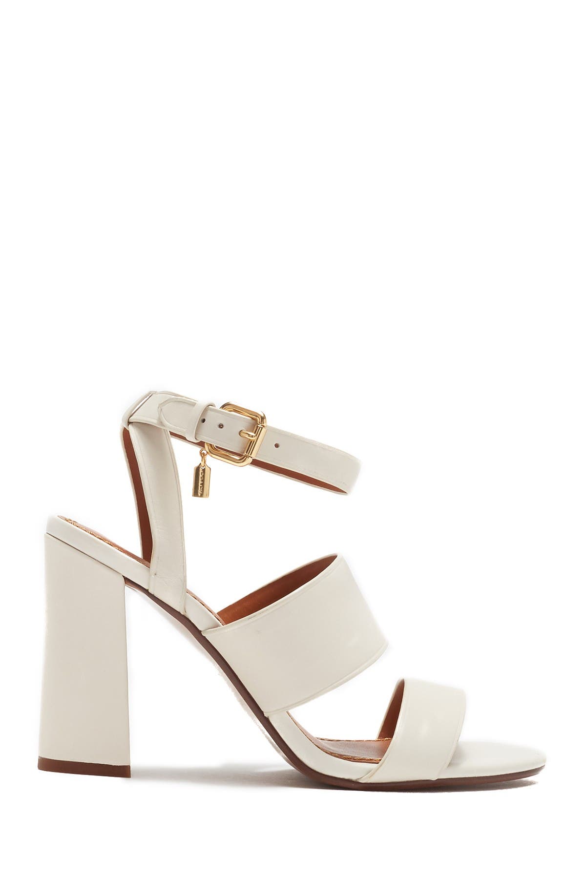 coach kaye leather block heel sandal