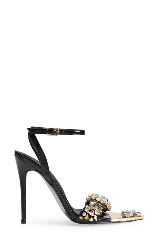 Azalea Wang Tilly Crystal Pointed Toe Sandal In Black | ModeSens