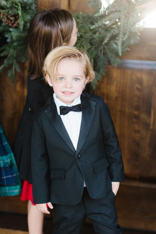 Hope & Henry Baby Boys' Tuxedo Jacket, Infant In Black