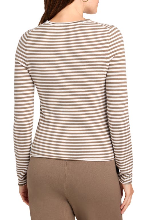 Shop Splendid X Cella Jane Stripe Layering Long Sleeve T-shirt In Snow/toast Stripe