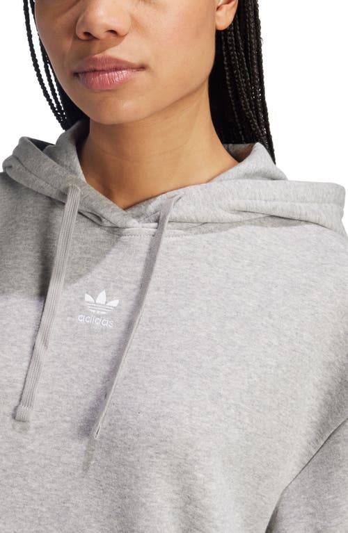 Shop Adidas Originals Adidas Trefoil Essentials Oversized Lifestyle Hoodie In Medium Grey Heather