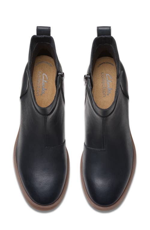 Clarks Lileigh Charm Leather Boot In Black Leather