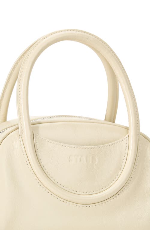 Shop Staud Mini Maude Top Handle Bowler Bag In Cream