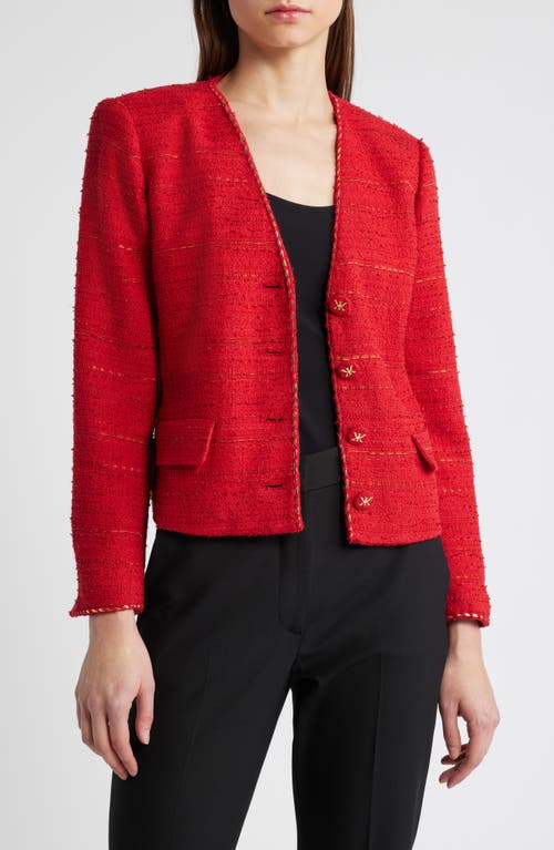 KOBI HALPERIN Clara Tweed Jacket in Scarlet 