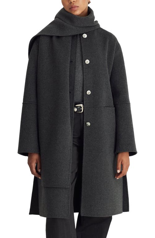 Shop Dawn Levy Claude Scarf Coat In Shadow Grey