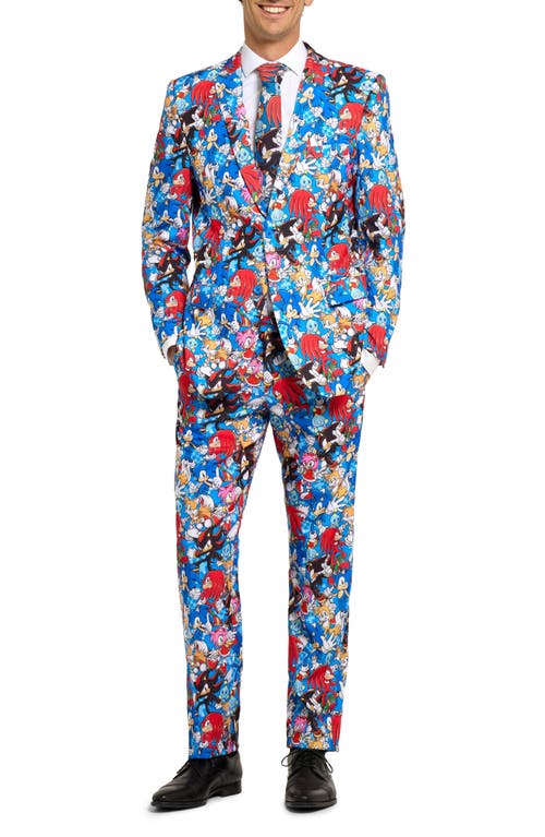 Shop Opposuits Sonic The Hedgehog Two-piece Suit & Tie In Blue