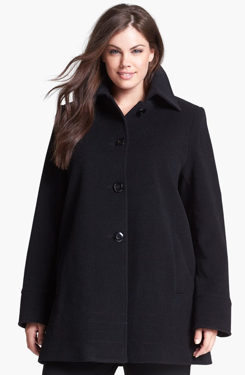 Kristen Blake Wool Blend A-Line Coat (Plus Size) | Nordstrom