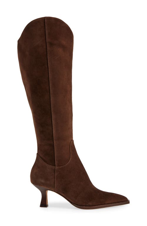 Shop Dolce Vita Annika Pointed Toe Boot In Dark Brown Suede