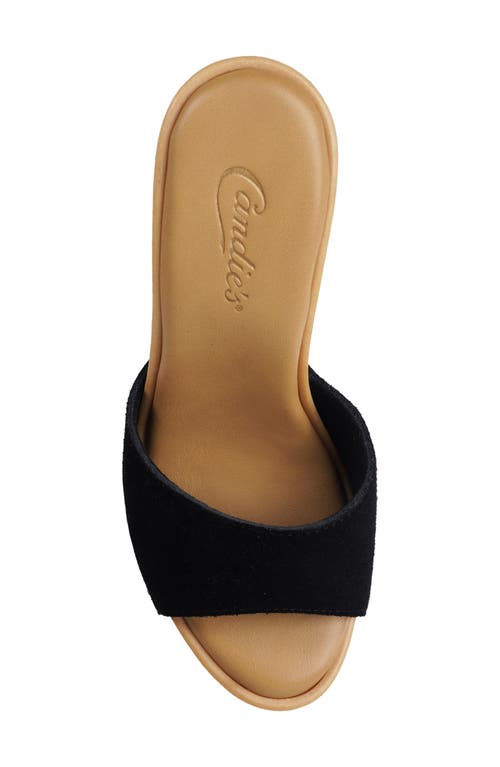 Shop Candies Candie's Antonellaomg Slide Sandal In Black Suede