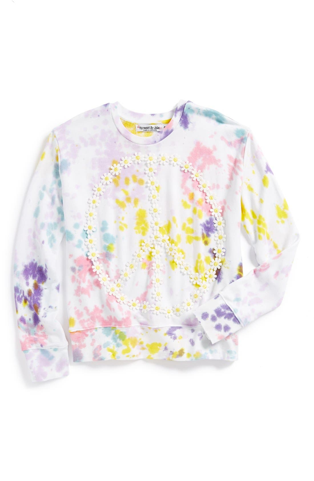 Flowers by Zoe Tie Dye Sweatshirt (Big Girls) Nordstrom