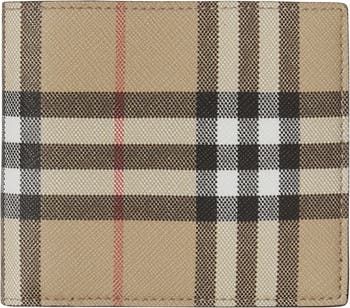 BURBERRY: Vintage Check wallet in coated fabric - Beige