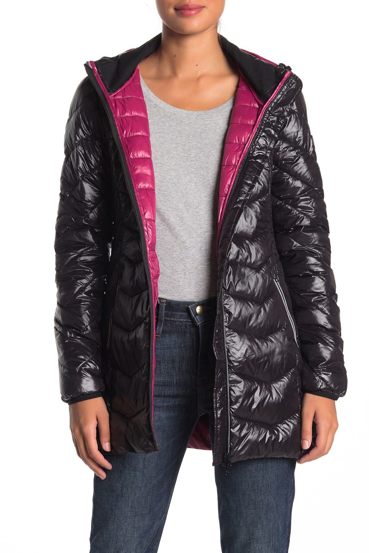 noize claire lightweight puffer mid jacket