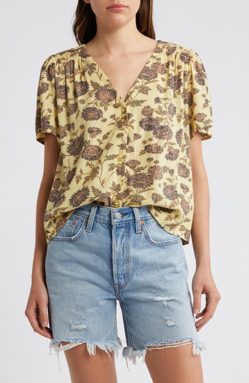 Treasure & Bond Cotton Blend Button-up Top In Brown