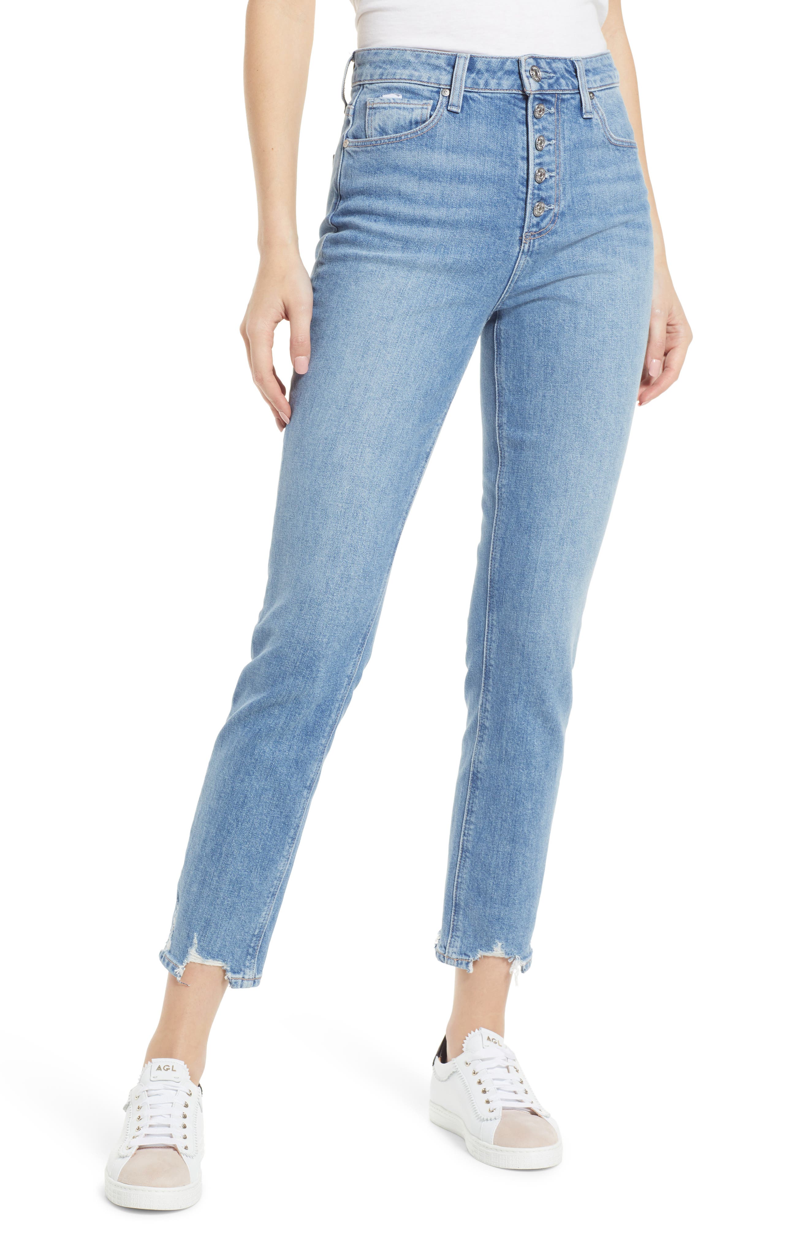 PAIGE Sarah Distressed Exposed Button 