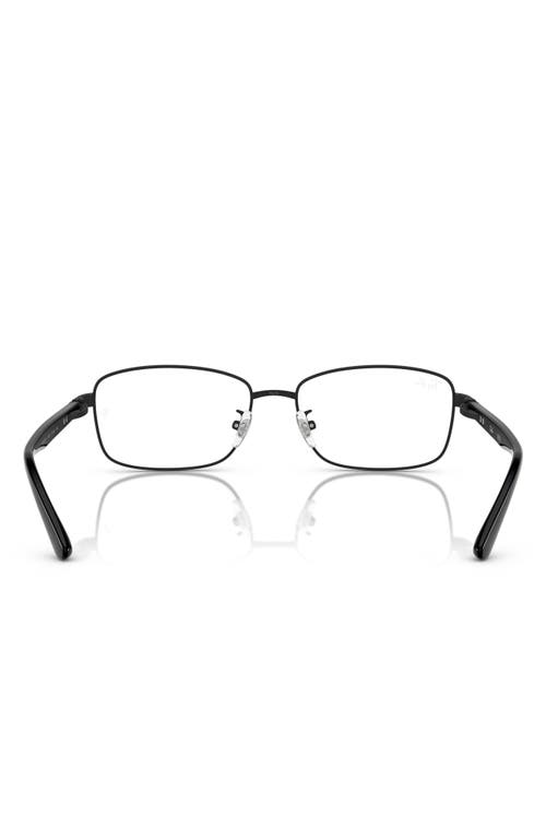 Ray Ban Ray-ban 56mm Rectangular Pillow Optical Glasses In Matte Black