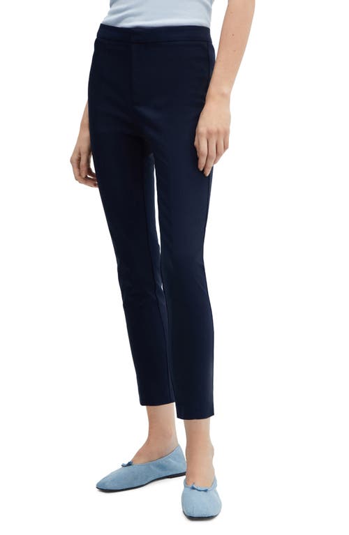 MANGO Crop Skinny Pants Navy at Nordstrom