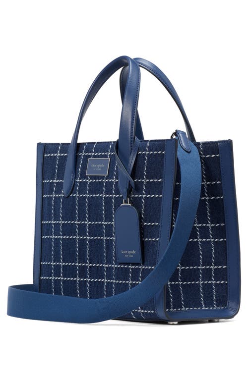 Shop Kate Spade New York Small Manhattan Denim & Leather Tote In Indigo Multi