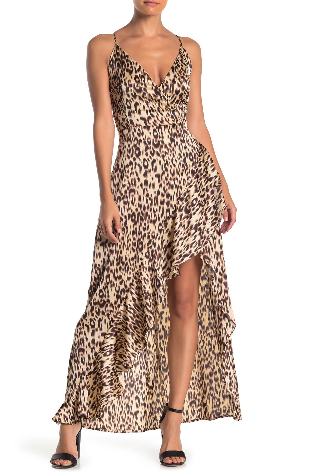 high low leopard print dress
