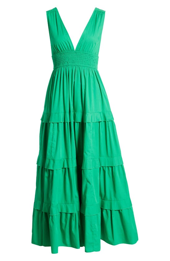 Shop Chelsea28 V-neck Tiered Maxi Dress In Green Bright