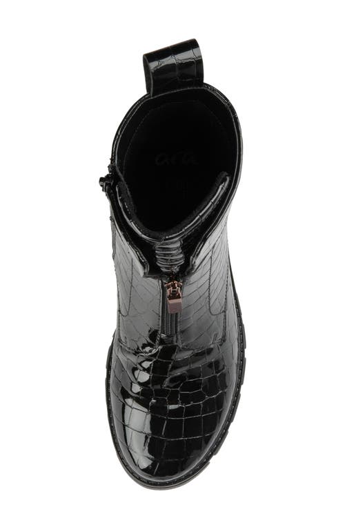 Ara Deon Zip Combat Boot In Black