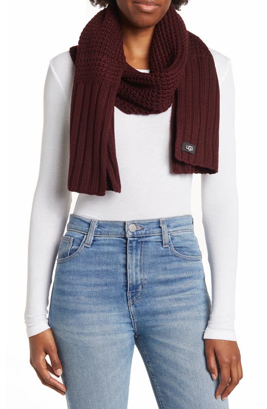 Ugg Textured Cardigan Scarf In Port
