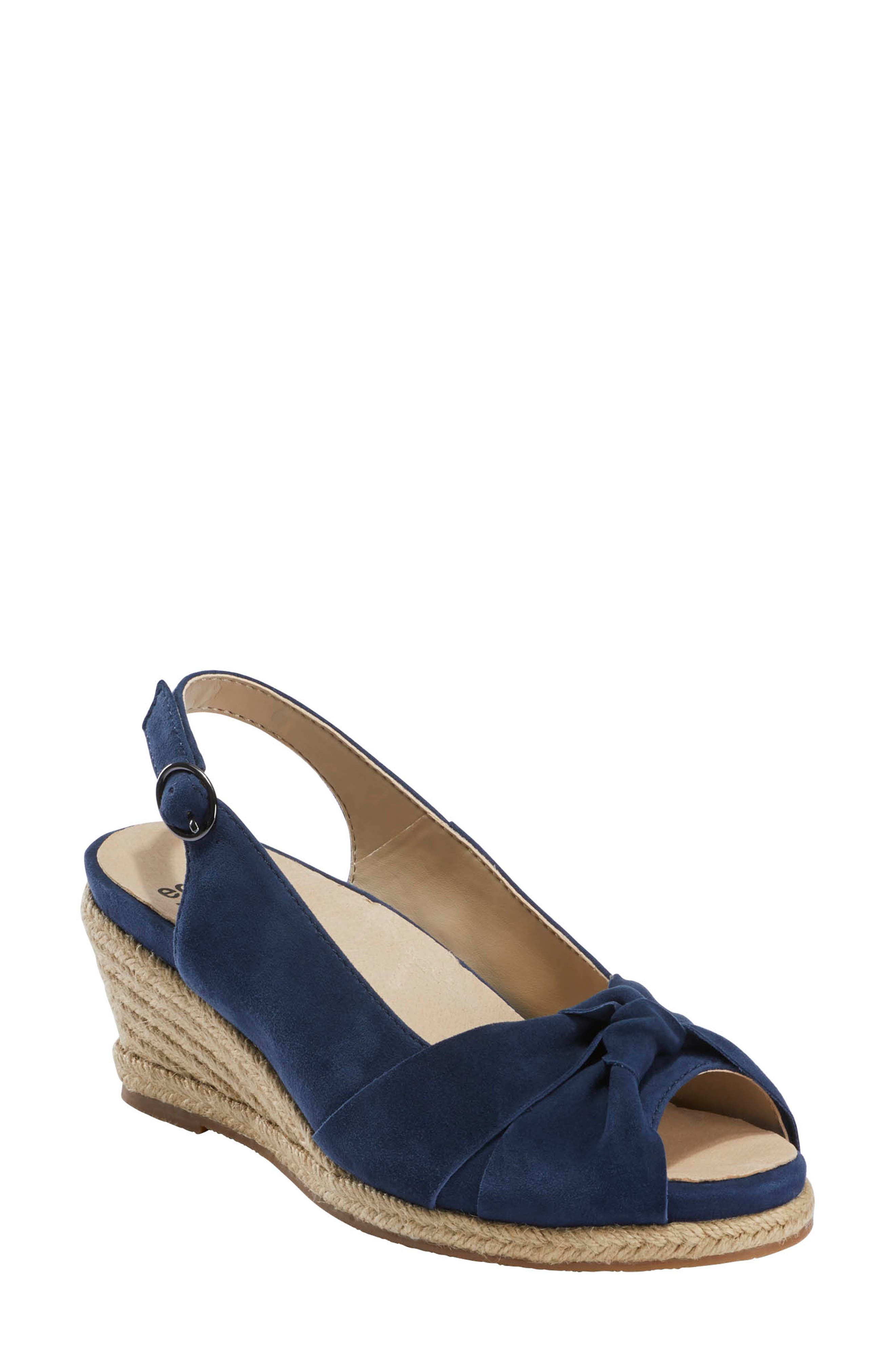 navy blue closed toe wedges