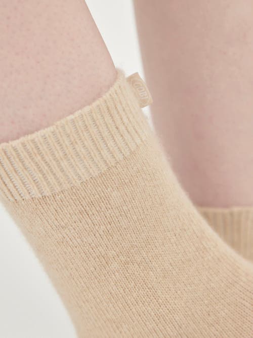 Gobi Cashmere Basic Socks In Beige