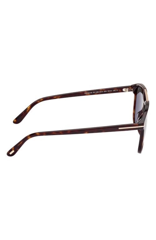 Shop Tom Ford Damian 54mm Pilot Sunglasses In Shiny Dark Havana/smoke