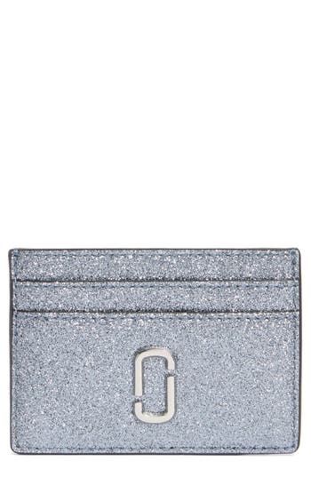 Marc Jacobs Silver 'the Galactic Glitter J Marc' Card Holder In Silver